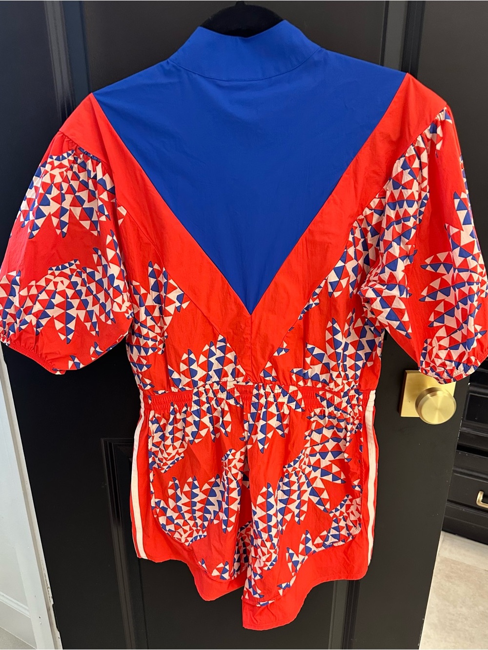 adidas Orange and Blue Geometric Athletic Romper - Picture 3 of 6
